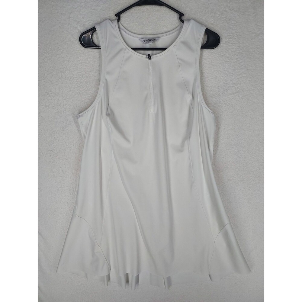 Athleta Women's Tennis/Athletic Dress White Short, Size XL Pullover Zip Closure